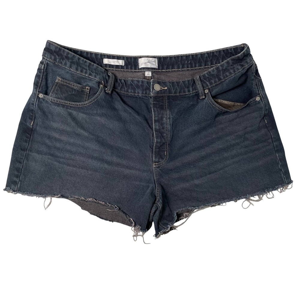 Universal‎ Thread 90s Baggy Short Women 20 Dark Wash High Rise Y2K Raw Hem Denim